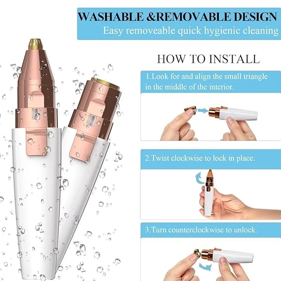 2 In 1 Painless Face Eyebrow Trimmer Rechargeable With Usb