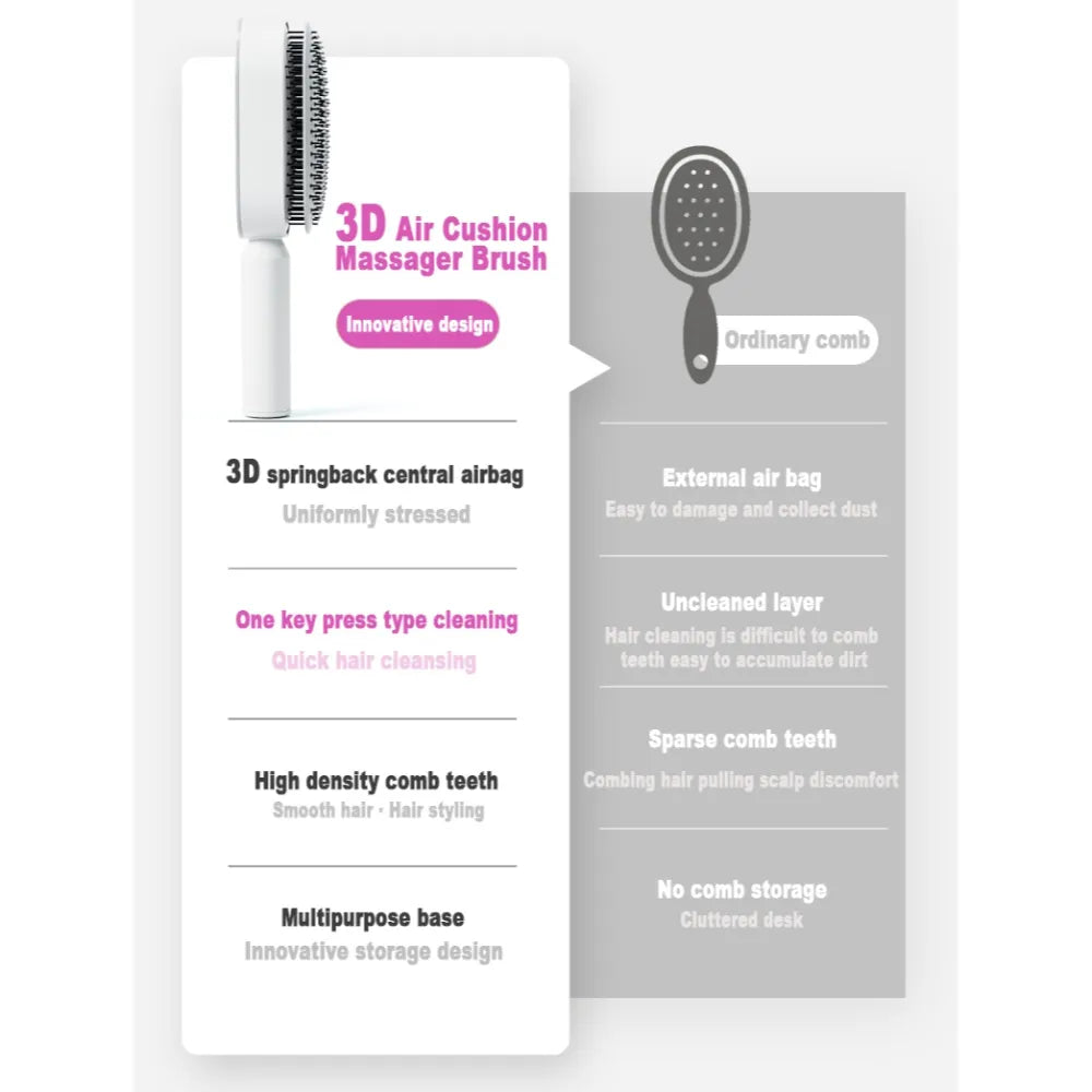 Woman effortlessly detangling her hair with the scalp massage comb for smooth results.