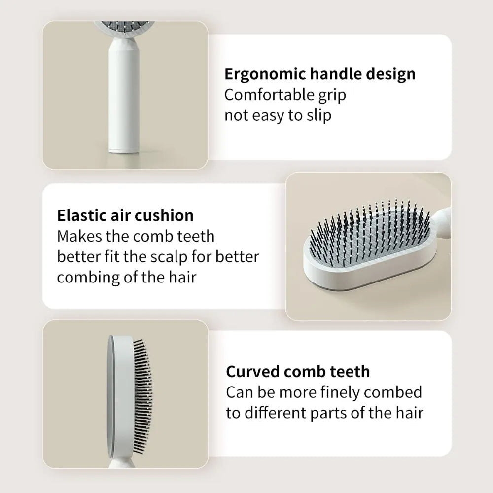 Hairbrush placed alongside its sleek packaging, ready for gifting or personal use.