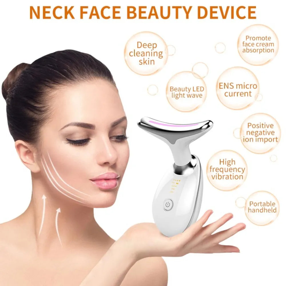 Neck and face wrinkle removal tool with adjustable settings for personalized skin lifting and firming.