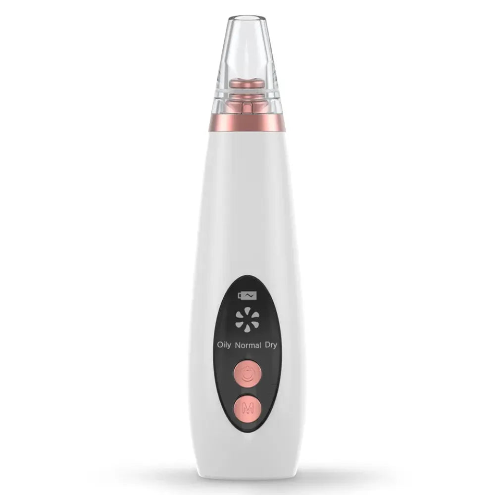 Professional Battery Operated Blackhead Remover Dermasuction Machine with 4 nozzles for effective blackhead removal and facial cleansing.