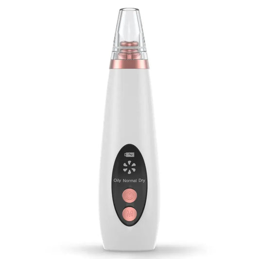 Professional Battery Operated Blackhead Remover Dermasuction Machine with 4 nozzles for effective blackhead removal and facial cleansing.