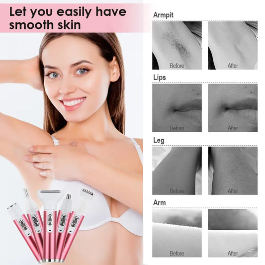 SEMINO 5-in-1 Portable Shaver Trimmer Set: The Ultimate Grooming Solution for Women