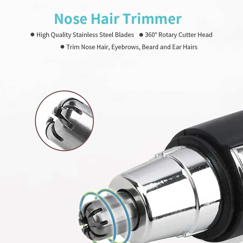 Man using the nose hair trimmer for quick and hassle-free grooming.