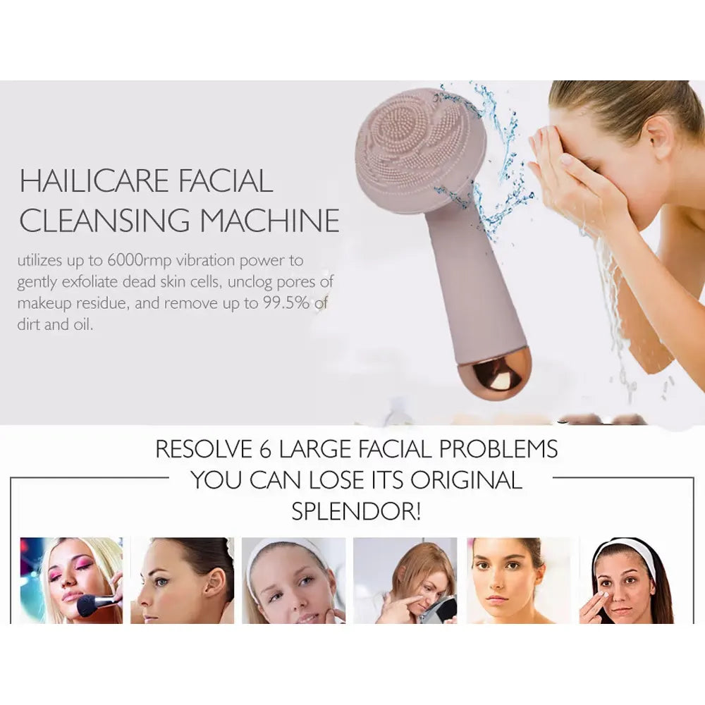 Advanced 4 in 1 Rechargeable Electric Facial Cleanser and Massager Brush