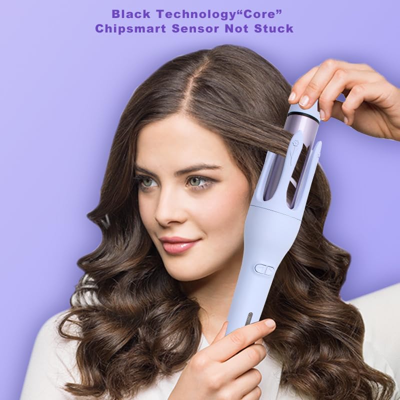 SEMINO Automatic Hair Curler for Women Anti-Tangle Rotating Curling Wand for All Hair Styling Professional Salon Curls Fast & Easy Curling Tangle Free, Ceramic Technology for Smooth Professional Hair Styler